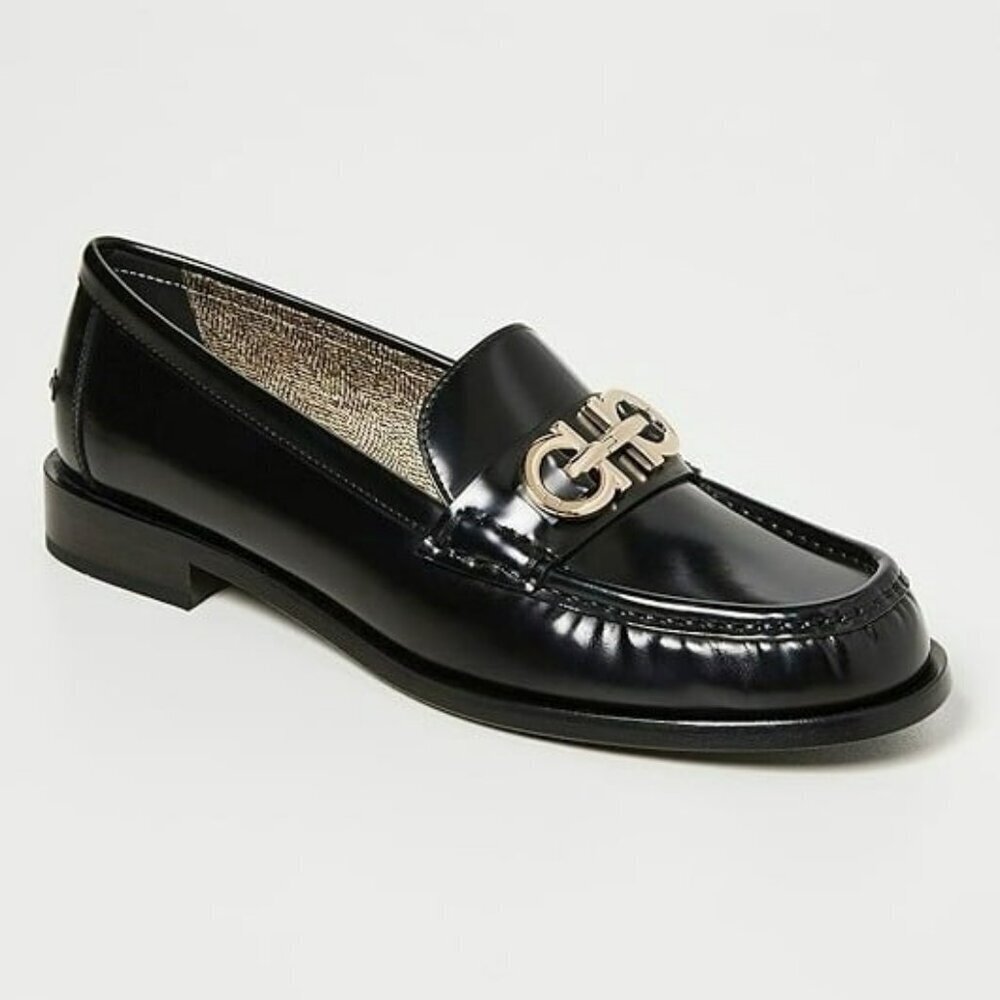 Ferragamo Women's Ofelia Calf Leather Loafers Black Size 8 C (MSRP $895)